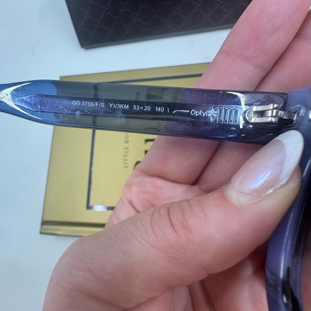 Gucci Black& Blue GUCCI Acetate Sunglasses - Picture 6 of 16